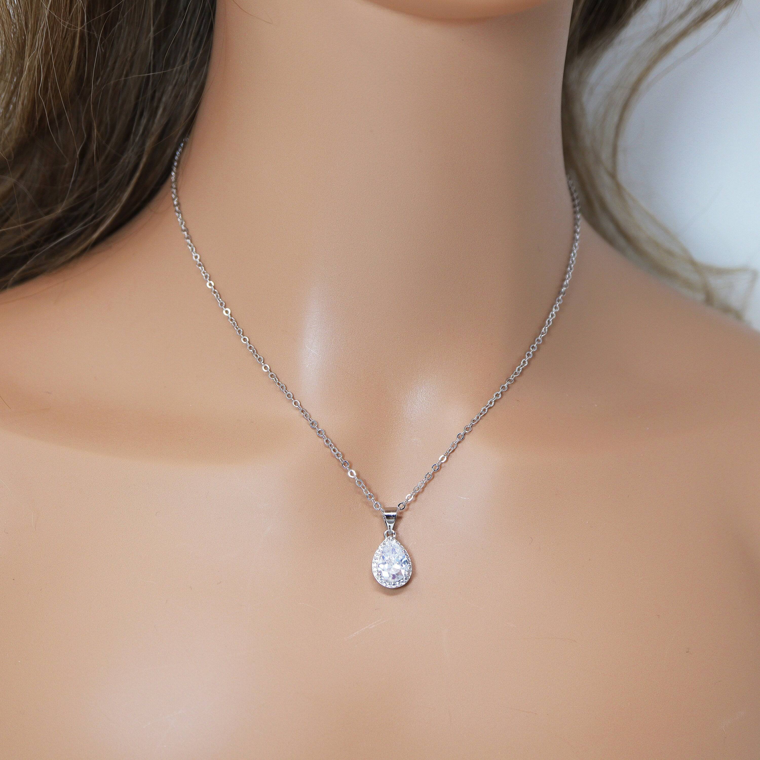 Auth Swarovski Double Solitaire Crystal Pendant Necklace Earring Jewelry Set  | eBay
